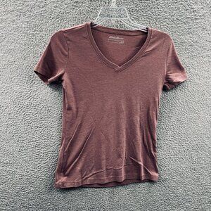 Eddie Bauer‎ Women Top Large Brownish Purple Short Sleeve Pullover Shirt